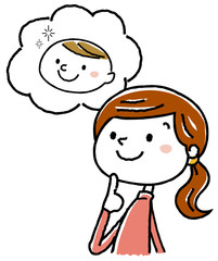 イラスト素材：妊婦と生まれてくる子供