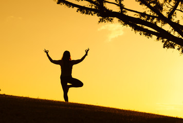 Yoga in the park. 