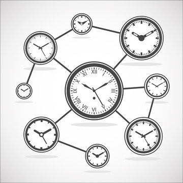 Time synchronization diagram - Isolated Vector Illustration