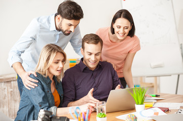 Smart creative team is discussing a project