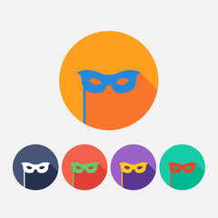 set vector flat  carnival masks
