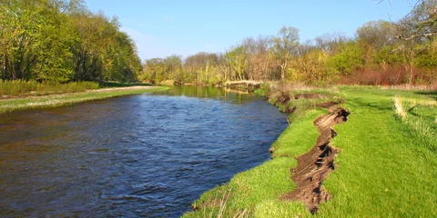 Wandcirkels plexiglas Kishwaukee River Erosion Illinois © Wirepec