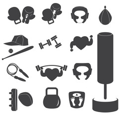 sport, workout, healthy living icons