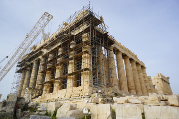 Obraz premium Pantheon temple in Acropolis, Athens, Greece.