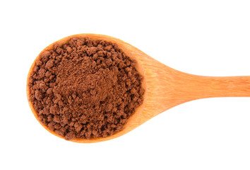 instant coffee in the spoon