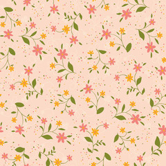 The repeat design of an floral pattern Color pink