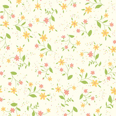 The repeat design of an floral pattern Color yellow