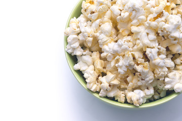 Popcorn on white background