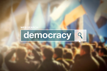 Web search bar glossary term - democracy