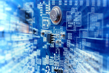 computer circuit board closeup