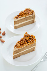 pieces of almond coffee cake in plate