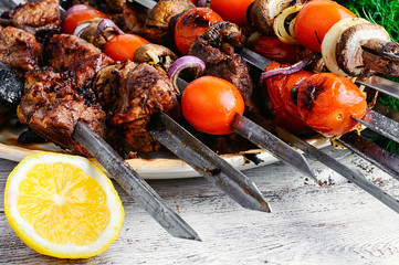 Beef on skewers