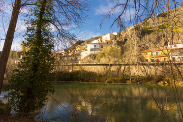 Fototapeta premium Jucar river crossing the city of Cuenca, Spain