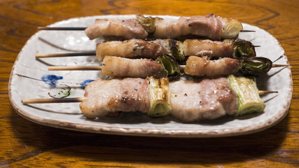 Chicken Yakitori Skewers With Green Onion