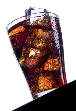 Cold refreshing soft drink with ice