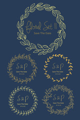 Wedding graphic set. FLOWER DESIGN ELEMENTS. Frames, labels, ribbons, symbols. Brand & identity elements such as logo. 
