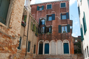 Cityview with historical houses of Venice, Italy