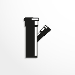 Sanitary elements. Connector for sewer pipes. Vector illustration.