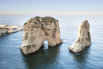 Beirut sea rock in Lebanon