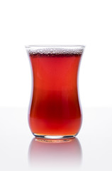 Red tea in a glass