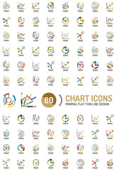 Mega collection of chart business logos