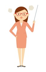 教師　女　全身　注意