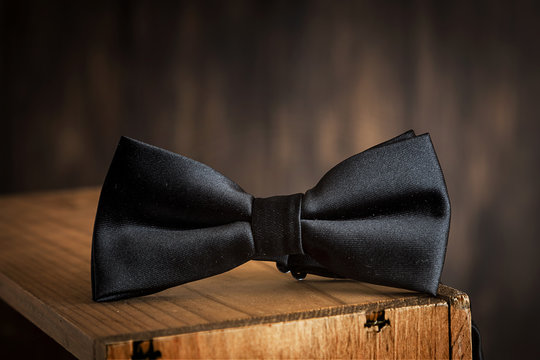Close-up of an elegant bow tie