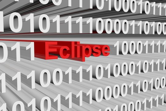 Eclipse as binary code 3D illustration