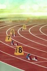 Foto op Canvas starting block in track and field © freebreath