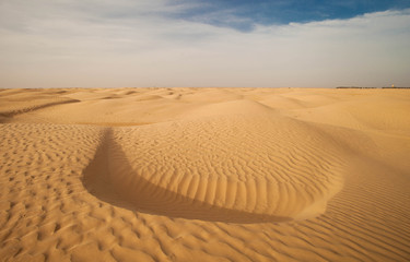 Fototapeta na wymiar Africa, Morocco - view of Erg Chebbi Dunes - Sahara Desert. Selective focus