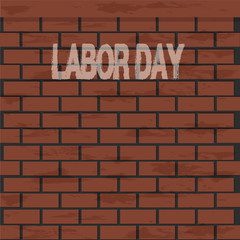 Labor day text and brick wall illustration
