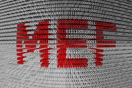 MEF in the form of binary code, 3D illustration