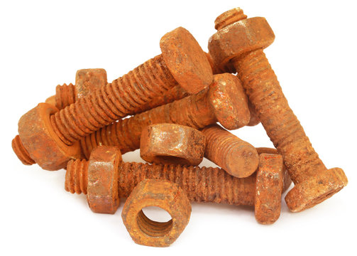 Rusty Bolts With Nuts