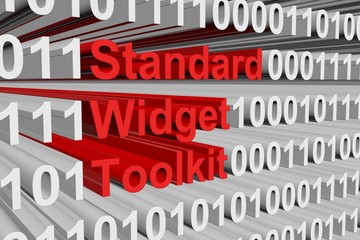 Standard Widget Toolkit in the form of binary code, 3D illustration
