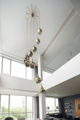 chandalier ina  a luxury duplex apartment