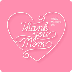  Thank you mom. vector linear a inscription.