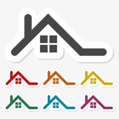 Multicolored paper stickers - Home roof