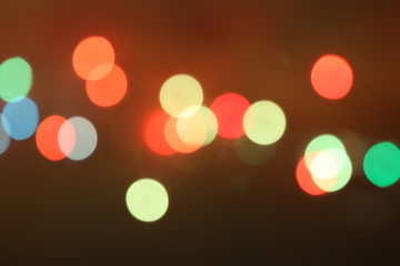 De focused abstract background of colorful night lights