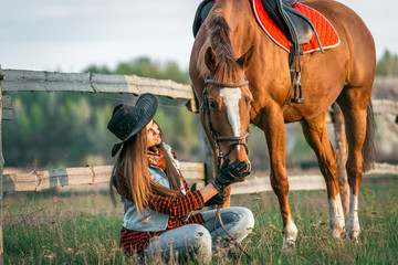 cowgirl and horse