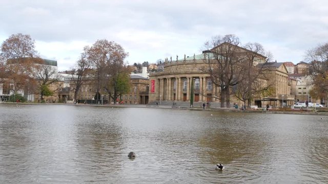 STUTTGART, GERMANY - NOVEMBER 19, 2015: Stuttgart State Theater, It is one of a few German opera houses to survive the bombing of the World War II.