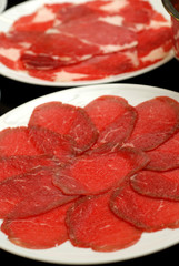 Fresh beef sliced for japanese hot pot