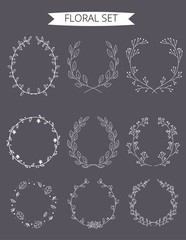 Wedding graphic set. FLOWER DESIGN ELEMENTS. Frames, labels, ribbons, symbols. Brand & identity elements such as logo. 
