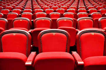 Fototapeta premium Rows with empty seats in a theater