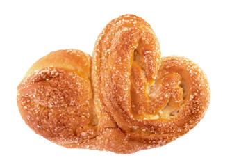 Bun with sugar crust isolated on a white background