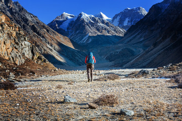 Naklejka premium Hike in Himalayas