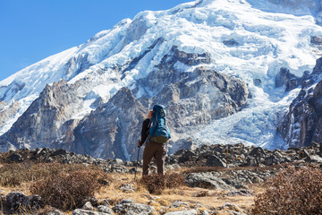 Naklejka na ściany i meble Hike in Himalayas