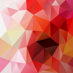 vector abstract irregular polygon background with a triangular pattern in red, pink and orange colors