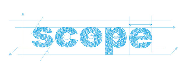 SCOPE Vector Technical Drawing Letters Icon