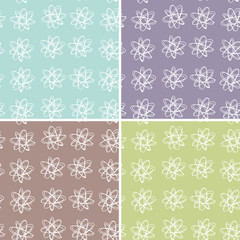set 4 floral seamless pattern. vector
