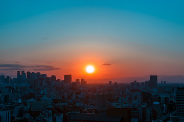 Sunset view in Tokyo